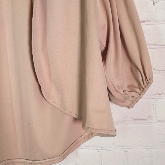 Vintage Union Made USA Sandy Beige Open Front Top Blouse Cover Womens Size 11/12 - Picture 9 of 14